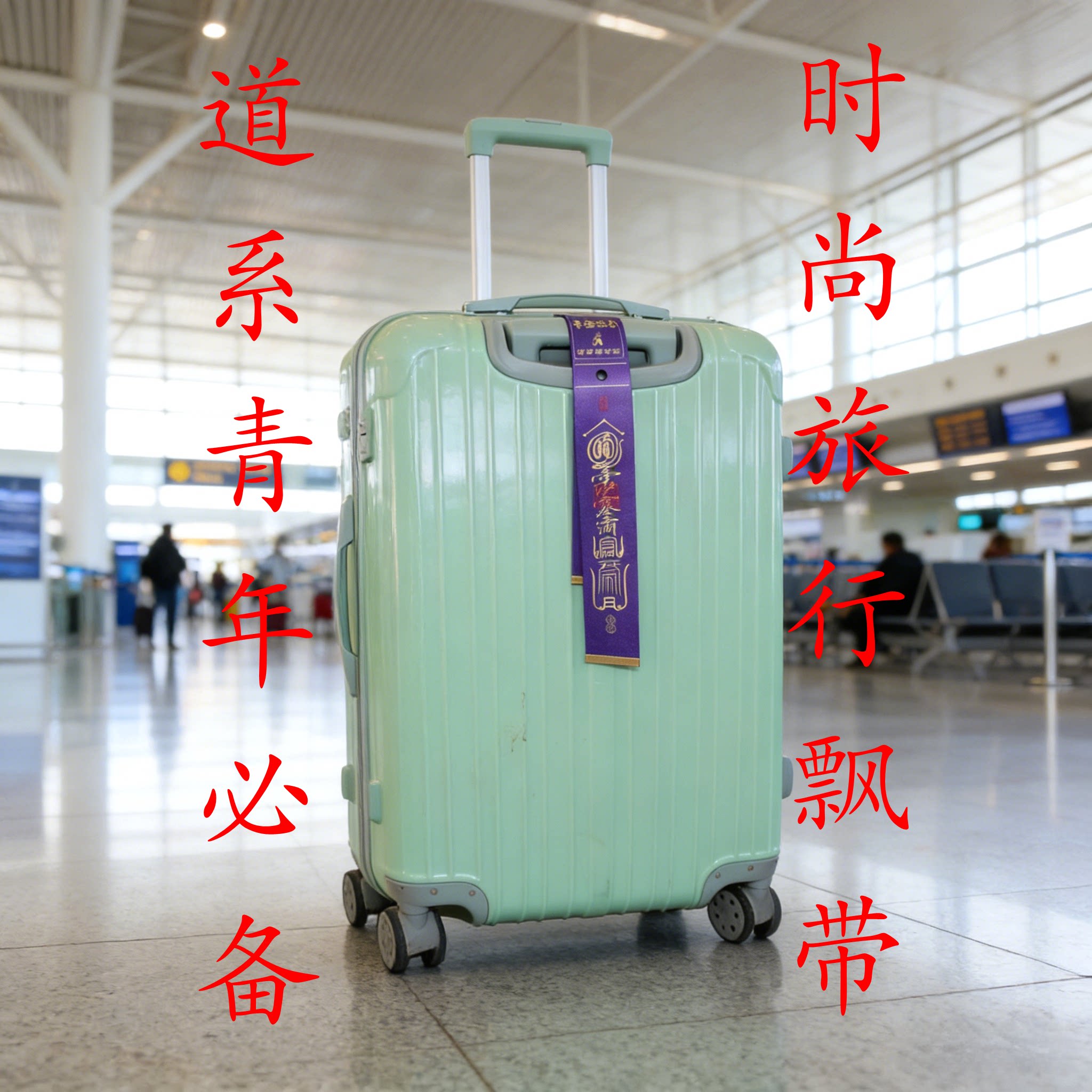 龙虎山款道风飘带拉杆箱背包挂饰飘带个性饰品道系青年自行车挂饰