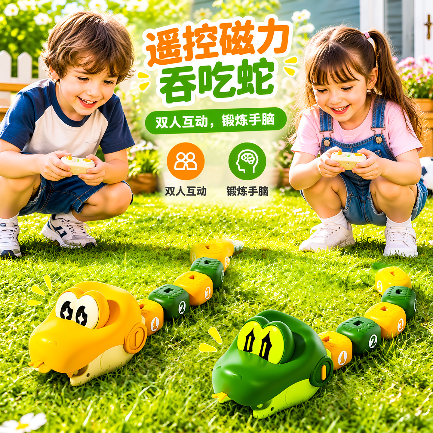 淘嘟嘟磁力遥控吞吃蛇贪吃拼豆