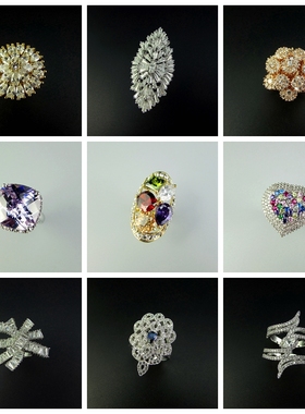 小众微镶锆石宽指环设计感气质女