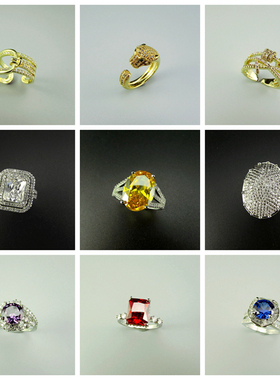 女微镶锆石简约精致开口戒指指环