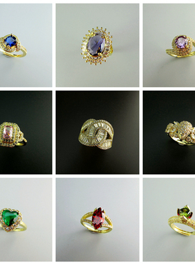 女微镶锆石时尚百搭气质戒指指环