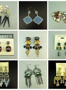 清货欧美外贸原单首饰饰品复古做旧夸张品牌耳环耳坠 220116