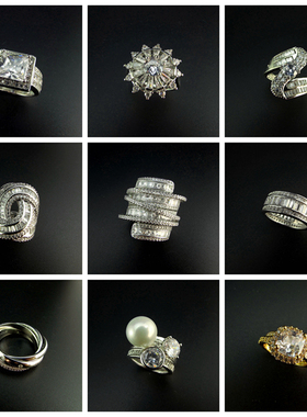 女微镶锆石夸张华丽百搭戒指指环