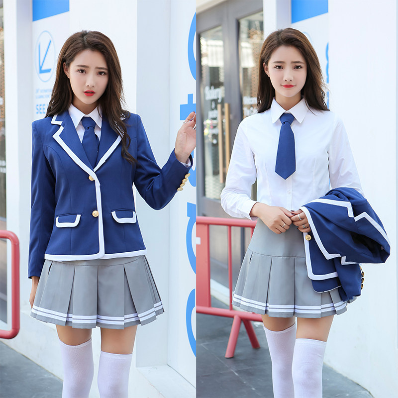 宇宙少女同款演出服女学生校服打歌服 学院风英伦百褶裙带安全裤