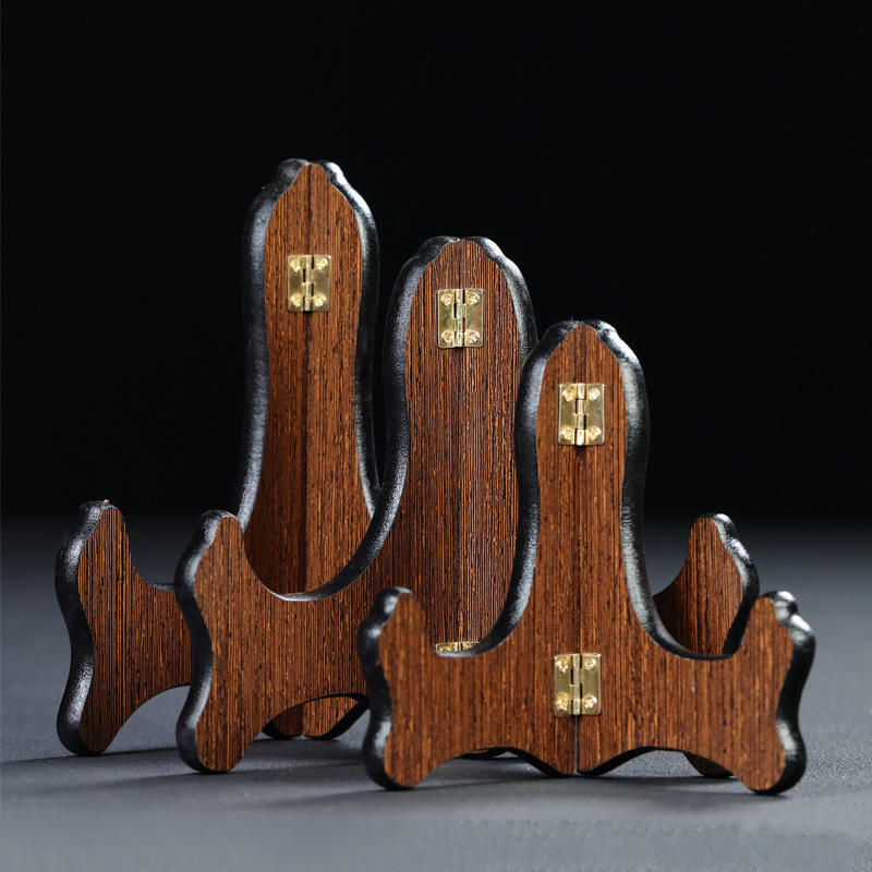 普洱茶架子仿鸡翅木纹复古茶饼架