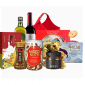 年货节日送礼坚果礼盒装 礼品巧克力红酒礼篮商务新年零食大礼包