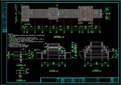 风雨桥建筑图CAD广西民族风情区混泥土结构廊桥仿木施工图