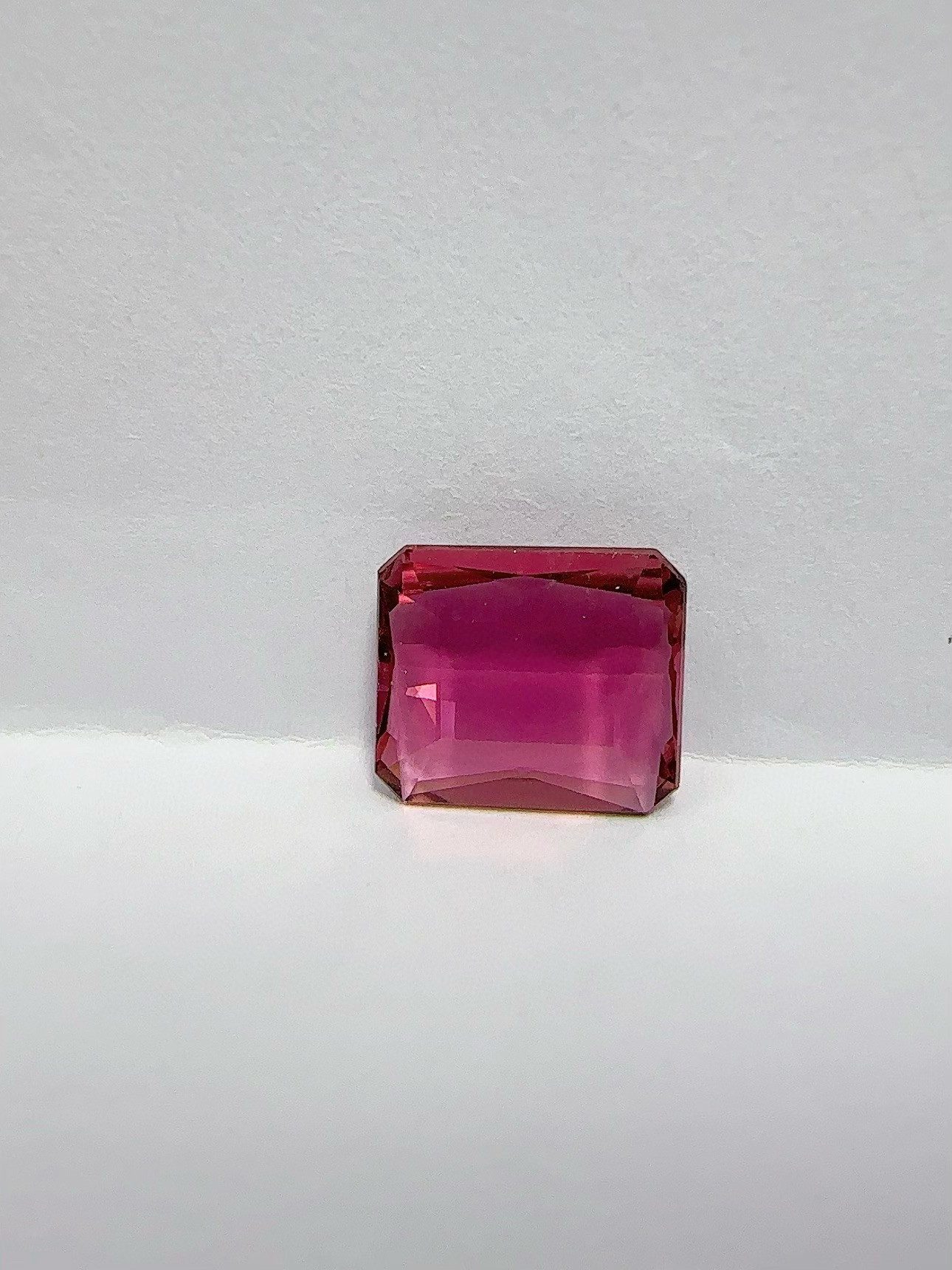 汇美宝矿天然巴西碧玺裸石3.87ct红色方形戒面全净原石镶戒指吊坠