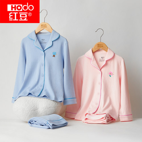 红豆纯棉透气家居服春夏睡衣儿童