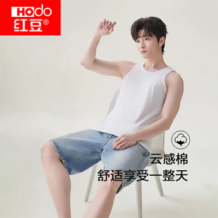 红豆男士背心休闲舒适汗衫云感棉运动背心无袖上衣柔软透气打底J