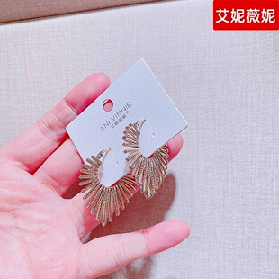 艾妮薇妮饰品新款个性设计感太阳花耳扣防过敏时尚小众气质耳环潮