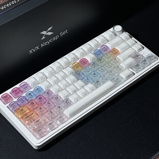 XVX定制彩虹气泡空键帽爱心双拼透光机械键盘帽适配woting60 80