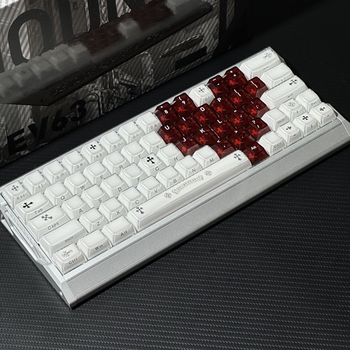 克罗恩 ez63 ev63键帽侧刻透光蝴蝶双拼键帽通用键帽wooting60 80