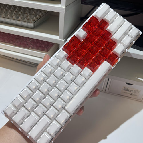 XVX水晶果冻侧刻键帽 键帽60he键帽80he键帽 通用键帽无刻爱心