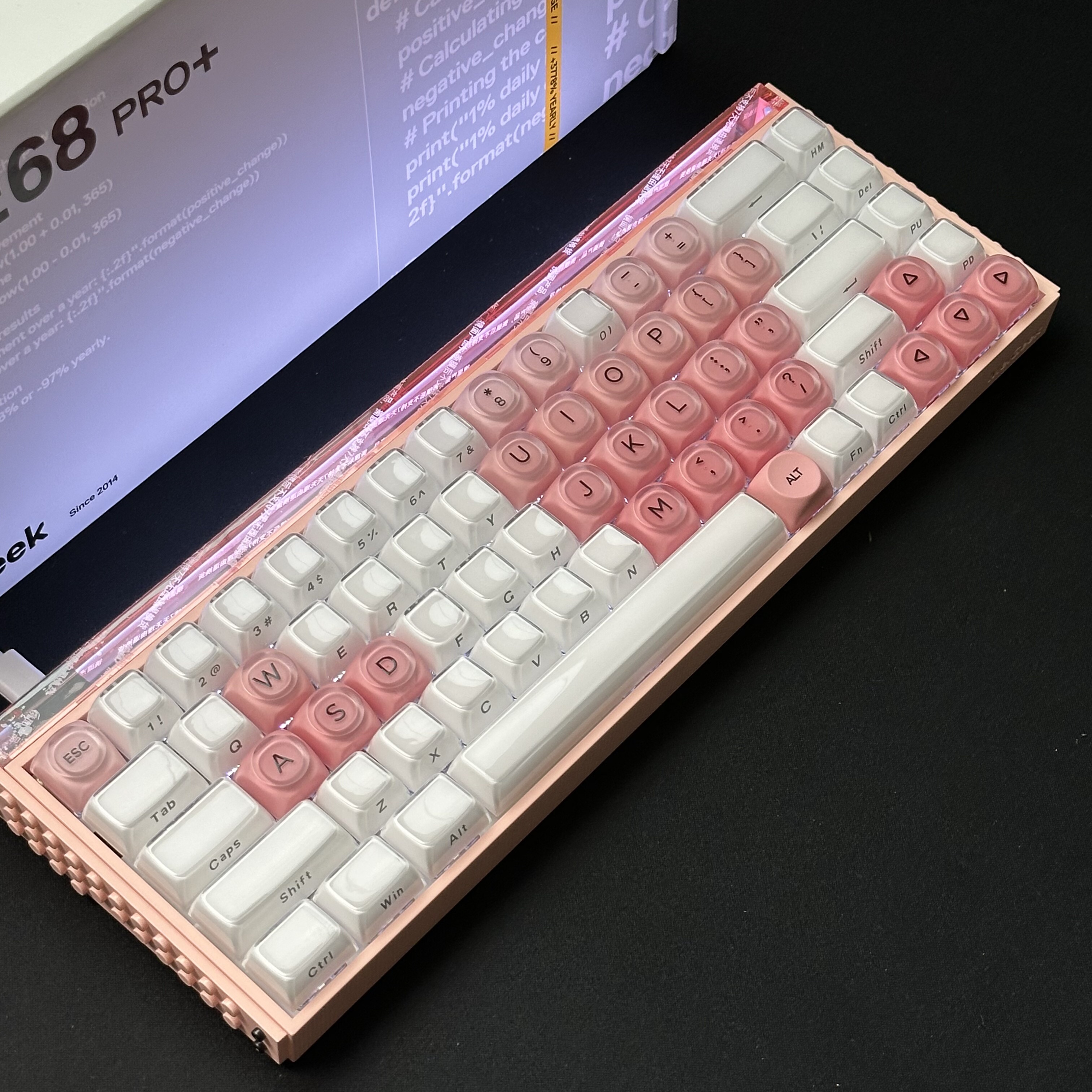 定制粉昼百语系列键帽 60he键帽80he键帽made68小蜜蜂通用键帽