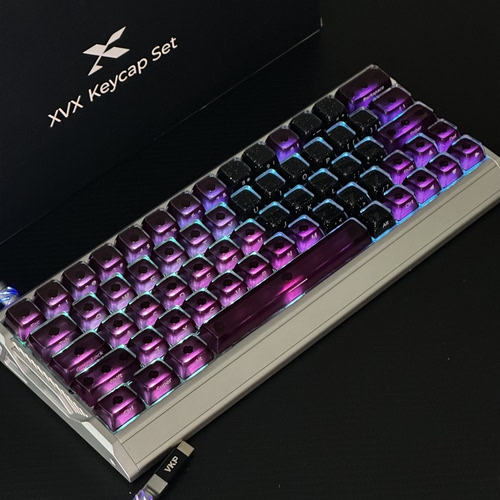 玫夜 ez63 ev63键帽 侧刻透光蝴蝶双拼键帽通用键帽wooting60 80