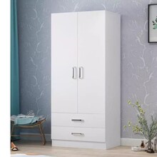 两门衣柜现代简约家用卧室收纳储物柜实木出租房简易衣橱小户型