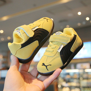 儿童运动鞋2025春秋新款男童皮面休闲鞋防滑阿甘鞋软底德训鞋2一7