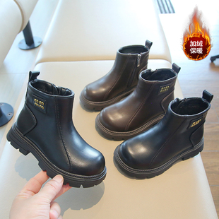 儿童马丁靴冬季新款棉鞋男女童英伦风短靴软底2一7小童靴子小皮鞋