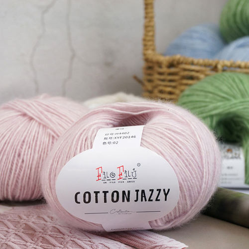 喷毛夹花棉线手工花式纱