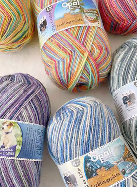 进口OPAL小欢喜系列段染羊毛袜子线腊肠小围巾自动提花可机洗耐磨