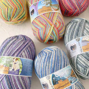 进口OPAL小欢喜系列段染羊毛袜子线腊肠小围巾自动提花可机洗耐磨