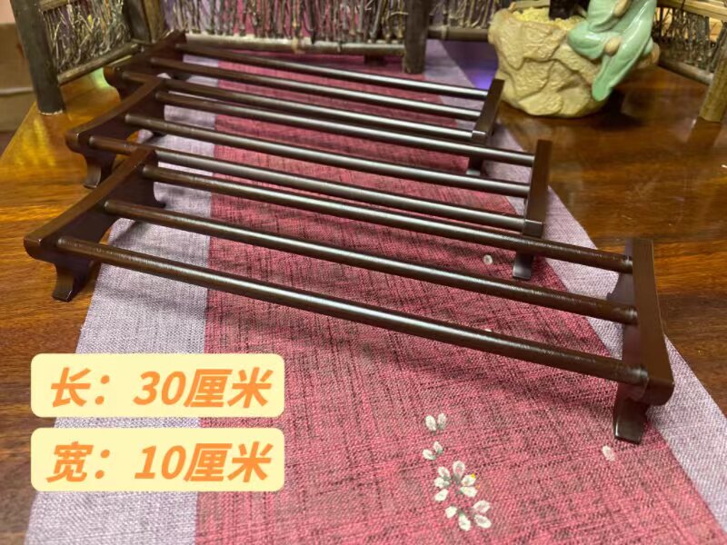 黑檀木功夫茶杯收纳架晾杯架沥水架子实木茶几多功能杯架实用茶具