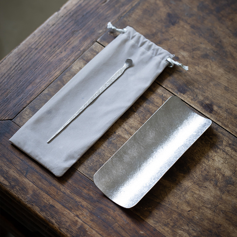 银色钛冰花茶则茶拨套装取茶器功夫茶具配件醒茶器茶勺茶零配套装