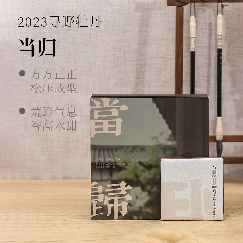 【深山行】当归寻野牡丹 福鼎白茶2023白牡丹茶砖100克管阳高山茶