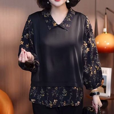 中老年女装气质优雅妈妈碎花娃娃