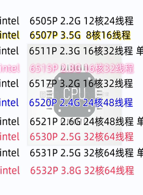 Intel/英特尔 6505P/6507P/6511P/6515P/6517P/6520P/6530P/6532P