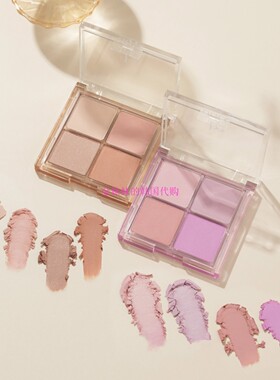 韩国Be aube Mix match哑光珠光冷暖色四色腮红盘Inbora自主品牌