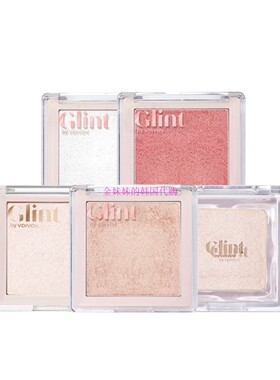 韩国代购Glint全珠光大闪亮片光泽高光腮红5号Happyrim