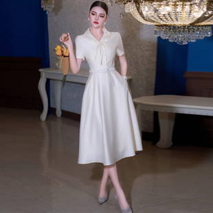 优雅气质女装2026年春夏季新款高级感显瘦修身减龄中长款连衣裙潮