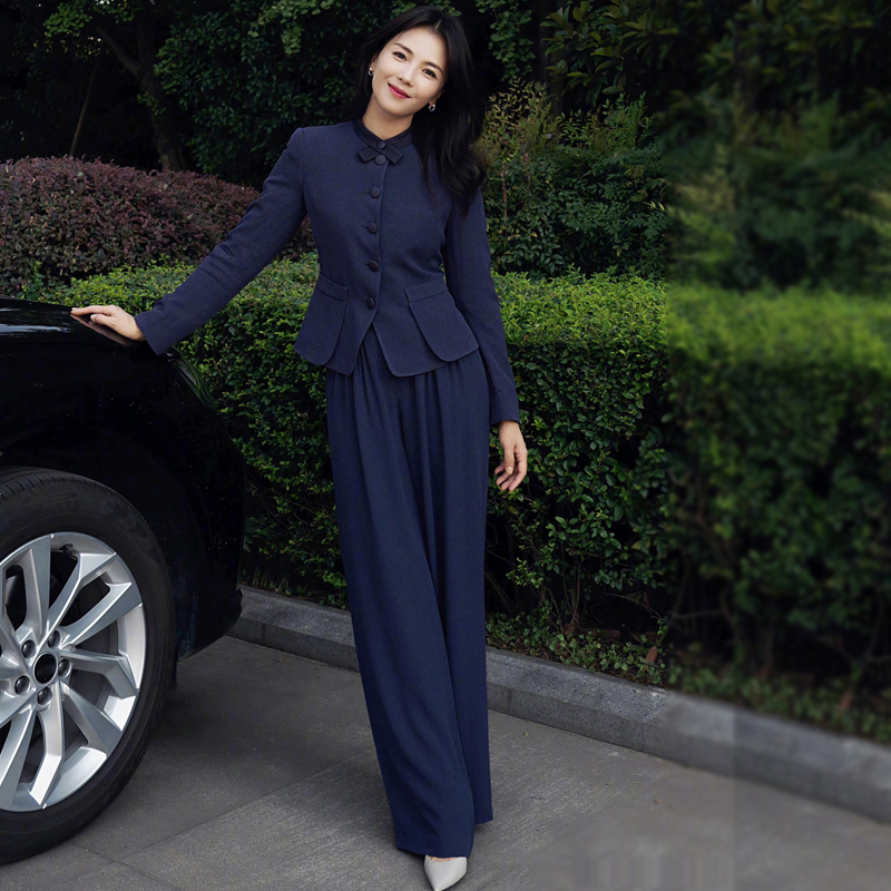 高端职业小西装外套两件长裤套装