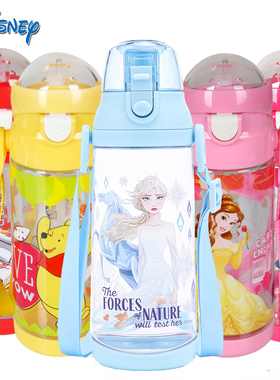 迪士尼儿童水杯子冰雪奇缘直饮杯大容量小学生杯子夏季宝宝吸管杯