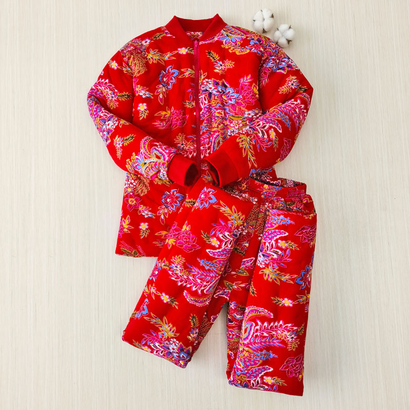 结婚手工红棉袄订做包邮新娘妆