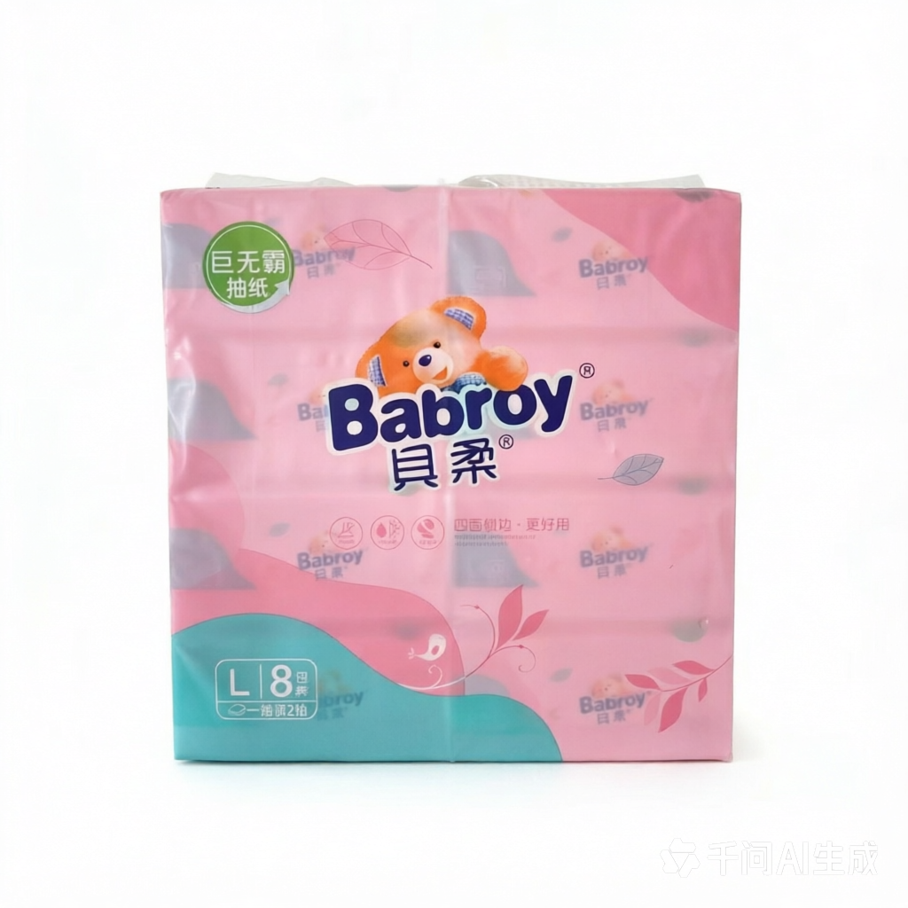 贝柔8包可湿水婴儿家用抽纸