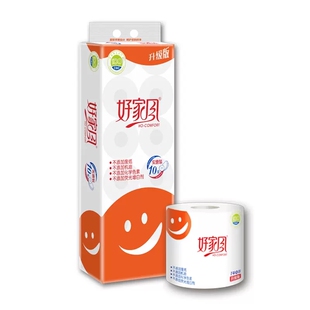 包邮 好家风卷纸4层10卷1200原生木浆实惠装 厕所有芯卷筒纸卫生纸