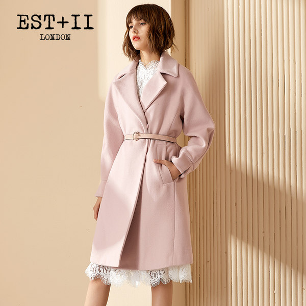EST＋II 艺诗 中长款韩版西装领 女式羊毛呢大衣 天猫优惠券折后￥359包邮（￥659-300）2色可选