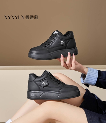 香香莉女新款32690加绒加厚小白鞋运动鞋板鞋厚底面包鞋2025冬