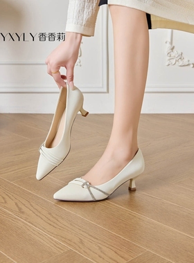 香香莉女鞋2026春季新款33262尖头细跟高跟鞋女百搭气质浅口单鞋