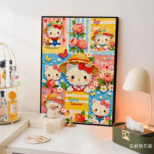 凯蒂猫钻石画方钻卡通满钻十字绣