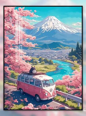 龙猫旅行钻石画方钻满点钻十字绣