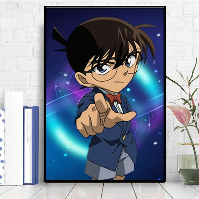 5d卡通钻石画名侦探柯南日本动漫人物粘贴钻十字绣男孩卧室砖石画