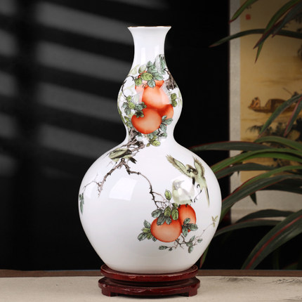 景德镇陶瓷器新中式花瓶葫芦摆件工艺品客厅办公室家居装饰品瓷瓶