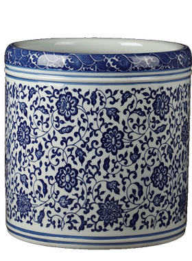 翔凌青花瓷书画筒装饰新中式