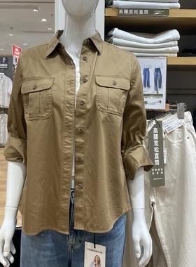 日系女装牛仔工装衬衫长袖水洗衬衣空调衫外套480004/479579