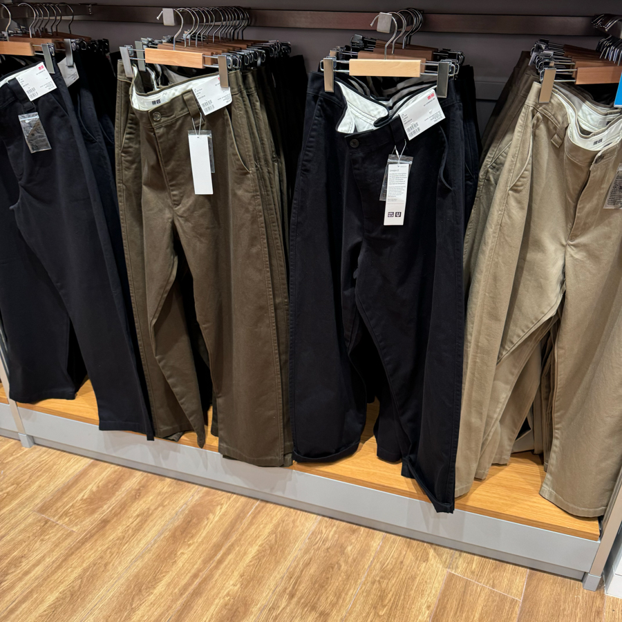 日系男装女装宽腿无褶长裤宽松廓形休闲常规款470549