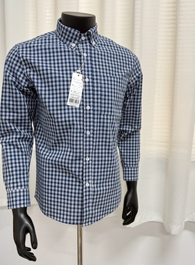 日系男女优质长绒棉格子衬衫长袖休闲格子衬衣483136/476016
